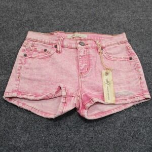 mff Brand Denims Pink Acid Wash Distressed Denim Shorts‎ Size 27 NWT